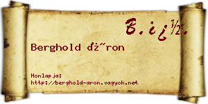 Berghold Áron névjegykártya